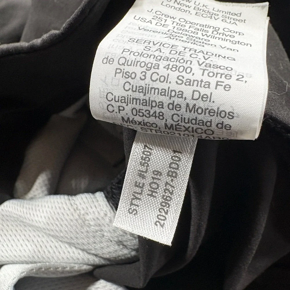 J.Crew 484 Slim Stretch Tech Pant  Size 29/30 Black Zip pockets